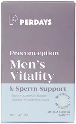 healthylife Perdays Preconception Men's Vitality & Sperm Support 60 Capsules offer