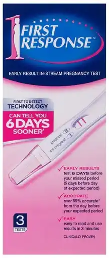 healthylife First Response Early Result Instream Pregnancy Test 3 Pack offer