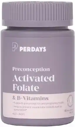 healthylife Perdays Preconception Activated Folate & B-Vitamins 60 Tablets offer