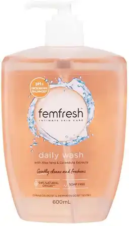 healthylife Femfresh Intimate Daily Wash 600ml Pump offer