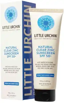 healthylife Little Urchin Natural Clear Zinc Sunscreen SPF50+ 100g offer