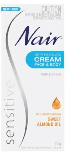 healthylife Nair Sensitive Hair Removal Cream for Face & Body 75g offer