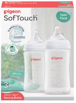 healthylife Pigeon SofTouch PP Baby Bottle 3+ Months 2 x 240ml offer
