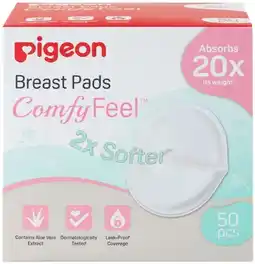 healthylife Pigeon ComfyFeel Disposable Breast Pads 50 Pack offer