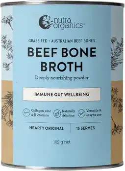 healthylife Nutra Organics Beef Bone Broth Powder Garden Herb 125g offer
