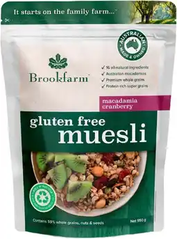 healthylife Brookfarm Gluten Free Muesli Macadamia Cranberry 950g offer