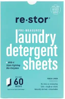 healthylife Restor Laundry Detergent Sheets Fresh Linen 60 Pack offer