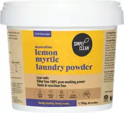 healthylife Simply Clean Lemon Myrtle Laundry Powder 1.75kg offer