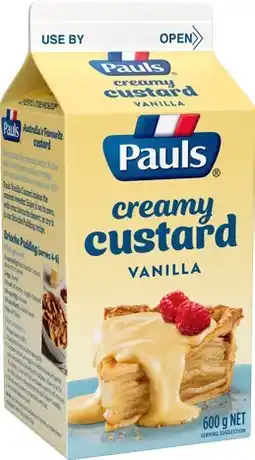 IGA Pauls Vanilla Custard 600g Selected Varieties offer