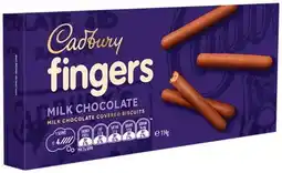 IGA Cadbury Milk Chocolate Fingers 114g or Fredo 167g Selected Varieties offer