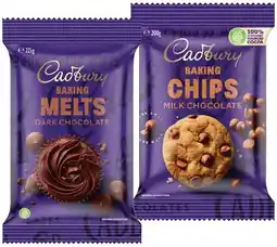 IGA Cadbury Chocolate Baking Chips 200g or Melts 225g Selected Varieties offer