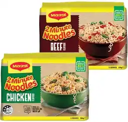 IGA Maggi 2 Minute Noodles 5 Pack Selected Varieties offer