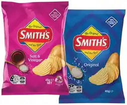 IGA Smith’s Crinkle Cut Chips 45g Selected Varieties offer
