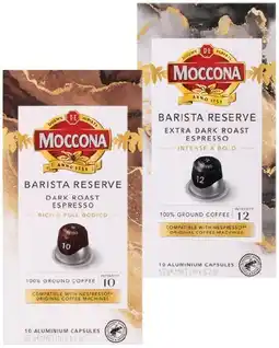 IGA Moccona Barista Reserve Coffee Capsules 10 Pack Selected Varieties offer