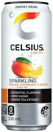 IGA Celsius Sparkling Energy Drink 330mL Selected Varieties offer