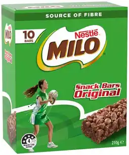 IGA Nestlé Milo Snack Bars 10 Pack Selected Varieties offer