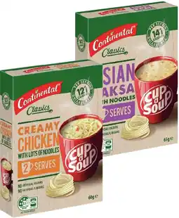 IGA Continental Cup A Soup 2 Serve Selected Varieties offer