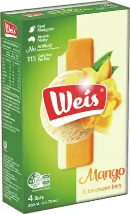 IGA Weis Tub 1 Litre, Bar 4 Pack or Mini 6 Pack Selected Varieties offer