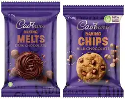 IGA Cadbury Chocolate Baking Chips 200g, Melts 225g or Block 180g Selected Varieties offer