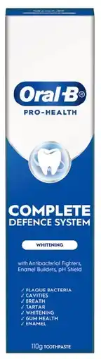 IGA Oral‑B Pro Health Complete Defence System Whitening Toothpaste 110g offer