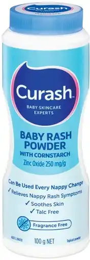 IGA Curash Fragrance Free Baby Rash Powder 100g offer