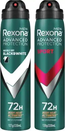 IGA Rexona Advanced Protection Antiperspirant Spray 220mL Selected Varieties offer