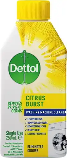 IGA Dettol Washing Machine Cleaner 250mL Selected Varieties offer
