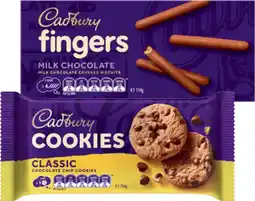 IGA Cadbury Cookies 156g, Finger Chocolate Biscuit 114g or Freddo Biscuit 167g Selected Varieties offer