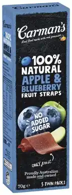 IGA Carman’s 100% Natural Fruit Straps 5 Pack Selected Varieties offer