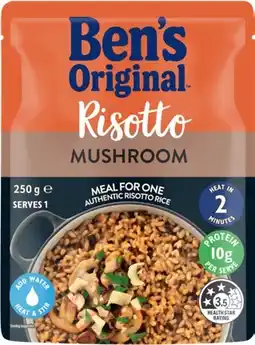 IGA Ben’s Original Mushroom Risotto 250g or Protein+ Lentils, Turmeric & Brown Rice 180g offer