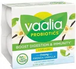 IGA Vaalia Probiotics Yoghurt 4x150g Selected Varieties offer
