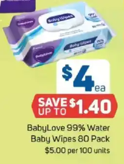 Foodland Babylove water baby wipes offer