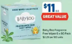 Foodland Baby boo fragrance free wipes offer