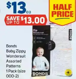 Foodland Bonds baby zippy wondersuit assorted patterns offer