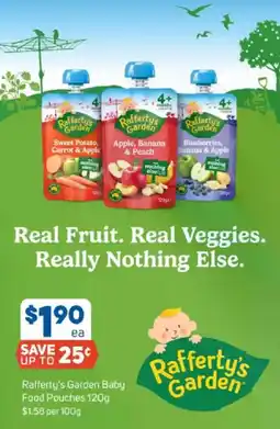 Foodland Rafferty's Garden Baby Food Pouches offer