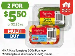 Foodland Mix a mato tomatoes punnet or mini baby qukes cucumbers punnet offer