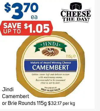 Foodland Jindi camembert or brie rounds offer