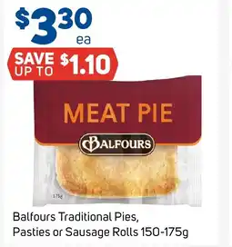 Foodland Balfours traditional pies, pasties or sausage rolls offer
