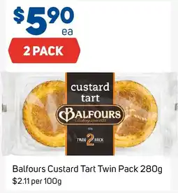 Foodland Balfours custard tart twin pack offer