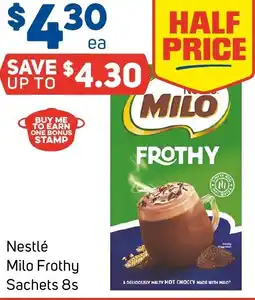 Foodland Nestlé milo frothy sachets 8s offer