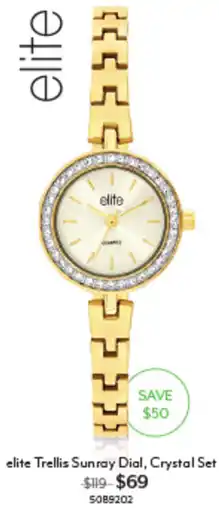 Angus & Coote elite Trellis Sunray Dial Crystal Set offer