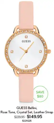 Angus & Coote GUESS Bellini Crystal Set Leather Strap offer