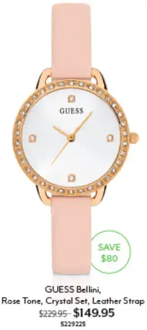 Angus & Coote GUESS Bellini Crystal Set Leather Strap offer