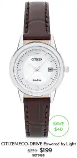 Angus & Coote Citizen eco-drive powered by light offer