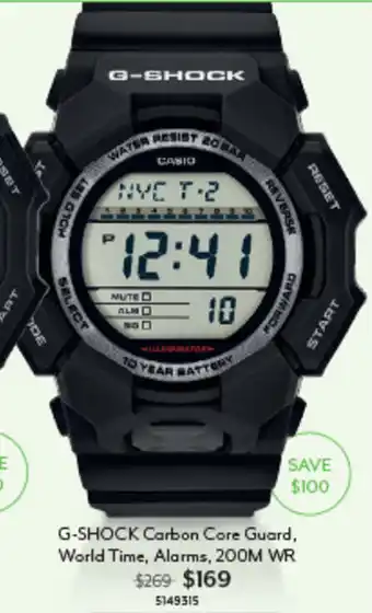 Angus & Coote G-SHOCK Carbon Core Guard World Time Alarms offer