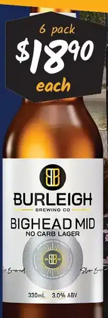 Bighead mid no carb lager