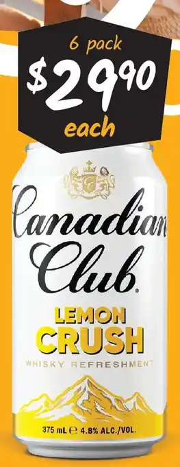 Canadian Club 4.8% Premix Range Cans