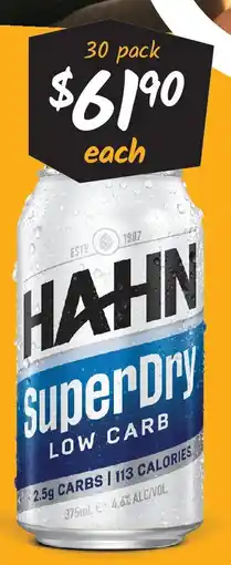Cellarbrations Hahn SuperDry Block Cans offer