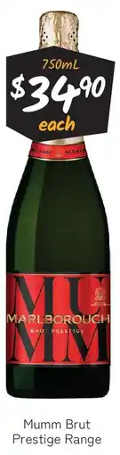 Cellarbrations Mumm Brut Prestige Range offer