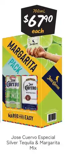 Cellarbrations Jose Cuervo Especial Silver Tequila & Margarita Mix offer